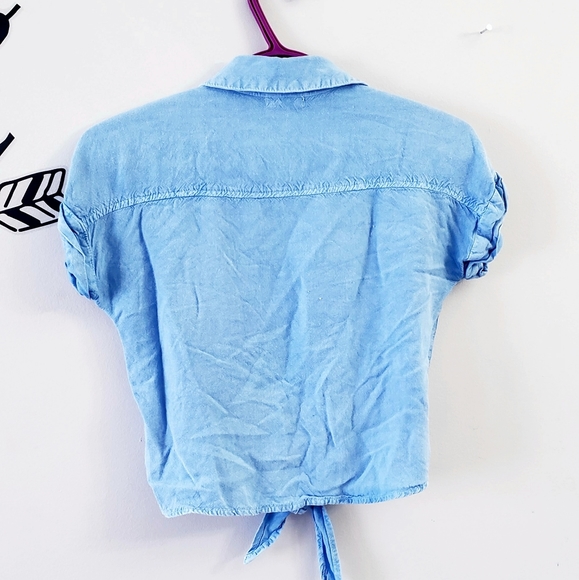 Button down Jean Crop Top - Picture 3 of 3